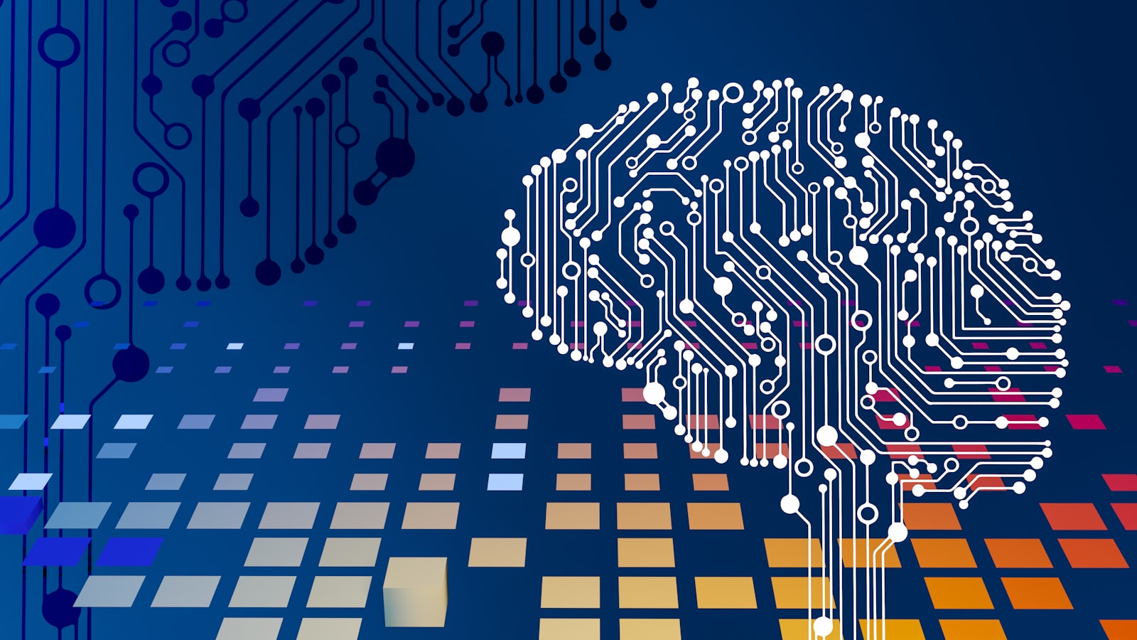 Circuit board representing AI and automation systems